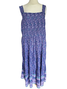 Beachlunchlounge Elsa Smocked Tiered Sundress XXL Purple Thistle Down NWT